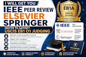 get ieee springer elsevier peer review invite to satisfy uscis eb1 o1 judging