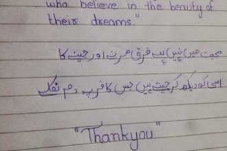 do neat english and urdu handwriting for you