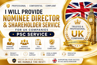 provide nominee director and shareholder service for UK companies pcs services