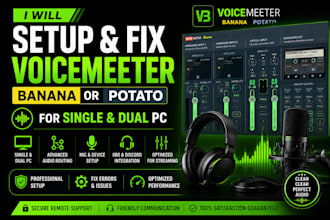 setup and fix voicemeeter banana or potato for single and dual PC