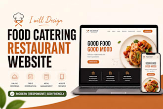 build catering website, restaurant website, food truck website, food website