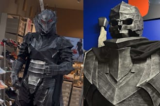 design wearable 3d cosplay armor, props, anime cosplay model for 3d printing
