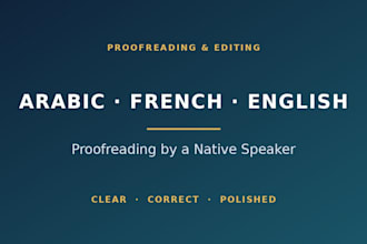 proofread and edit your arabic, french or english text