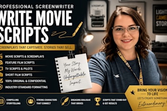 write movie script, screenplay, screenwriting, feature film script and TV script