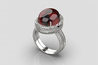 design 3d jewelry, ring model, bracelet, pendant, earring, nose ring in blender