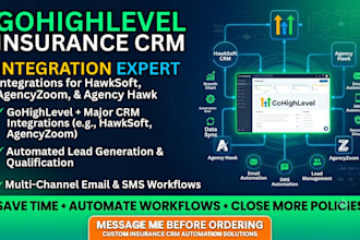 integrate gohighlevel with hawksoft CRM agency hawk and agencyzoom for insurance