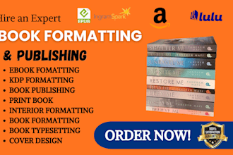 do book formatting, layout design, kindle ebook format