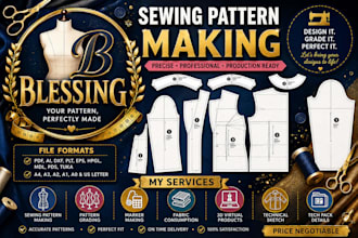create professional sewing patterns, grading for any garments in PDF and dxf