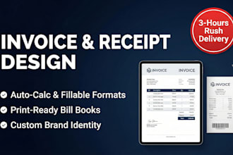 design, make and create branded invoice, receipt, bill book templates fast