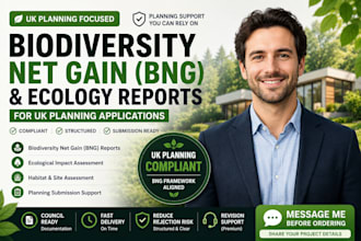 uk planning ecology, biodiversity net gain reports specialist