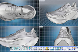 design 3d sneaker, 3d shoe sole, upper, midsole cad for fdm or sla 3d printing