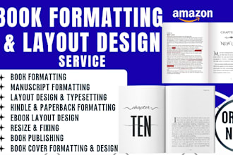 book formatting kindle formatting paperback formatting for kdp layout design