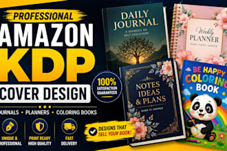 design professional amazon KDP book cover, coloring book cover, or planner
