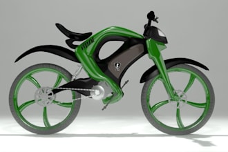 design realistic 3d bike model, ebike design and product animation