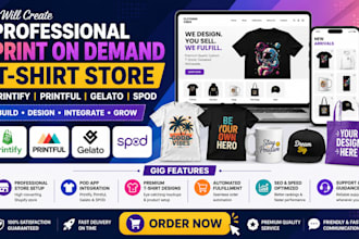 create professional print on demand tshirt  store printify printful gelato pod