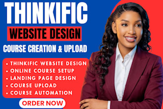 build thinkific online course website, thinkific expert, kajabi membership site