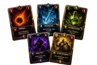do board game design, card game design, tcg, tabletop game and rule book design