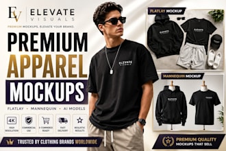 create premium apparel mockups for clothing brands and ecommerce stores