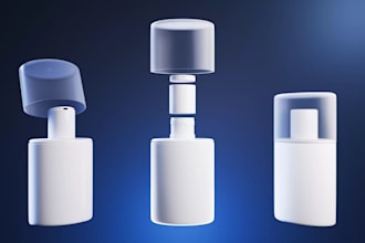 do 3d cream and body lotion bottle label low poly in gltf,glb 3d modeling