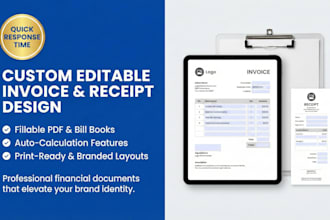 create, editable and make your custom invoice, receipt, bill book pdf designs