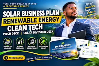 solar business plan renewable energy clean tech pitch deck solar investor deck
