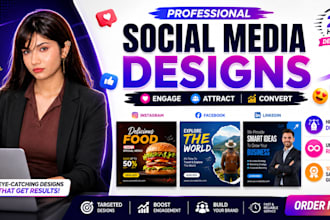 design modern social media graphics for your business and brand growth