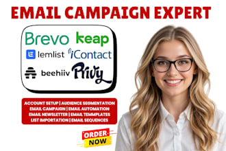 setup beehiiv brevo newsletter privy lemlist keap icontact email campaign expert
