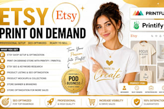 setup etsy shop print on demand store printify printful etsy seo print on demand