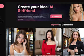develop saas ai nsfw chatbot website, character web app, ai girlfriend website