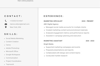 design a professional resume and CV in canva