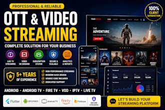 build your ott platform, video streaming app, android TV, iptv and vod app
