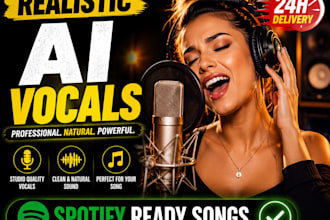 create custom ai song with realistic vocals with any style