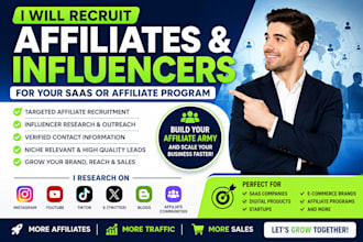 find and recruit targeted affiliates and influencers to grow your saas