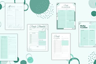 create a minimalist planner or a monthly planner daily journal