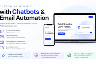 build custom ai website with chatbots, and email automation