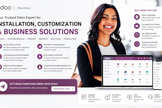 install odoo develop custom module website reports fix bugs and consulting