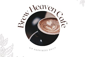 design a professional cafe menu, logo, and social media post in canva