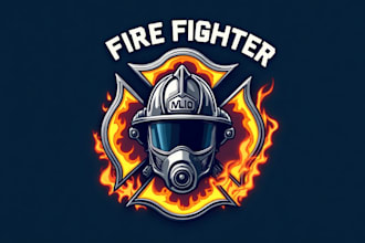 design a fire fighter department logo for your brand
