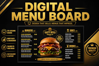 design menu board, menu tv, menu, digital menu, menu board, ,restaurant