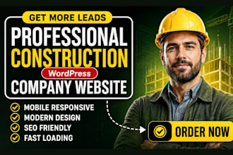 design a professional construction company website in wordpress