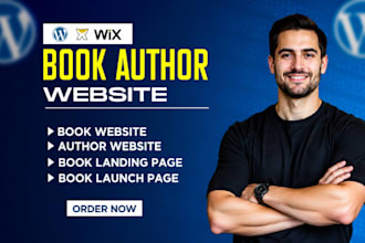 design book author website, ebook website, wix author site landing page