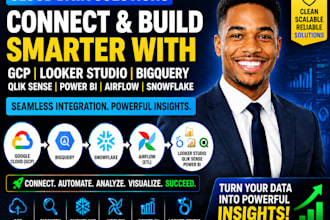 connect gcp looker studio dashboard bigquery qlinksense powerbi airflow snowflak