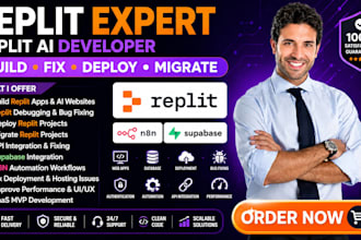 build replit app, n8n supabase deploy, fix replit ai website migrate replit