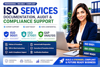 provide iso 9001, iso 14001, 45001 documentation, audit and compliance support