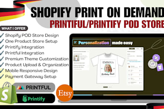set up print on demand shopify store pod website printiful or printify pod store