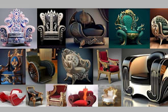 design high quality realistic 3d furniture and smart chair models