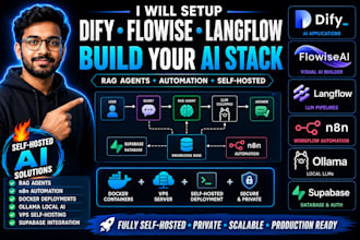 setup dify flowise langflow rag agent vps docker ollama superbase n8n selfhosted