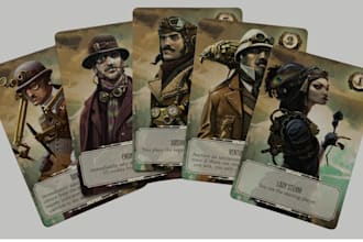 design card game board game card frame design and card box art