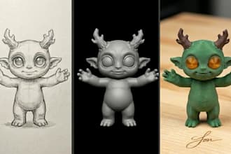convert 2d to 3d model from image photo sketch to stl file for 3d printing