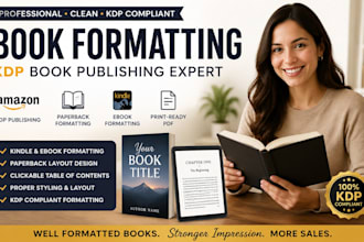 do book formatting, kdp book publishing, paper back, kindle ebook formatting